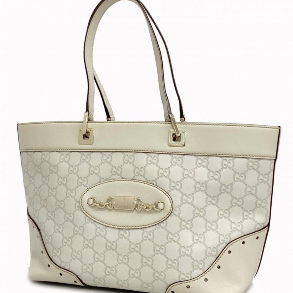 Gucci Beige Monogram Tote Bag